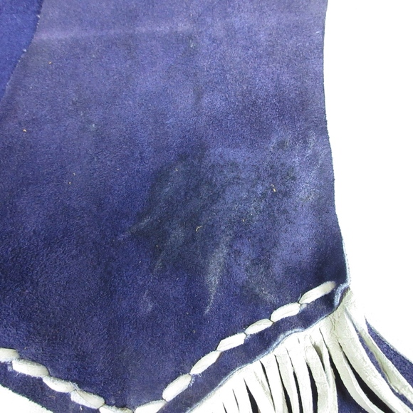 VTG Handmade Western Fringe Leather Vest Sz S - Picture 8 of 8